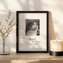 Load image into Gallery viewer, Pet Loss Portrait Custom Print, Pet Memorial Gift, Pet Loss Sympathy Gift, Memory Dog Loss Gift, Memorial Gift for a Cat. 00375
