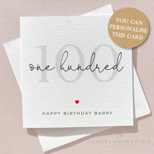Load image into Gallery viewer, Happy 100th Birthday Card 00287
