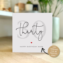 Load image into Gallery viewer, Happy 30th Birthday Card 00280