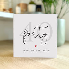 Load image into Gallery viewer, Happy 40th Birthday Card 00281