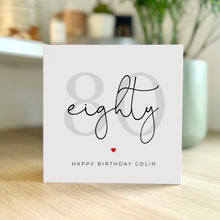 Load image into Gallery viewer, Happy 80th Birthday Card 00285