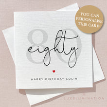 Load image into Gallery viewer, Happy 80th Birthday Card 00285