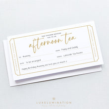 Load image into Gallery viewer, Afternoon Tea Voucher, DIY Fillable Gift 00595