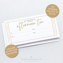 Load image into Gallery viewer, Afternoon Tea Voucher, DIY Fillable Gift 00595