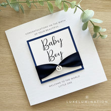 Load image into Gallery viewer, Congratulations on the birth of your beautiful Baby Boy Luxury Card 00318