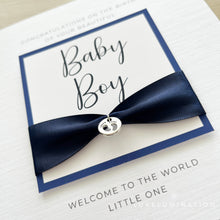 Load image into Gallery viewer, Congratulations on the birth of your beautiful Baby Boy Luxury Card 00318