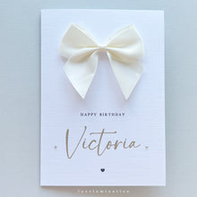 Load image into Gallery viewer, Personalised Happy Birthday Card with Satin Bow 00751