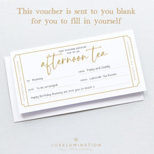 Load image into Gallery viewer, Afternoon Tea Voucher, DIY Fillable Gift 00595