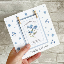 Load image into Gallery viewer, Bereavement Card with Forget Me Not Seeds, With Sympathy, Sending our Condolences. 00316