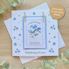 Load image into Gallery viewer, Bereavement Card with Forget Me Not Seeds, With Sympathy, Sending our Condolences. 00316