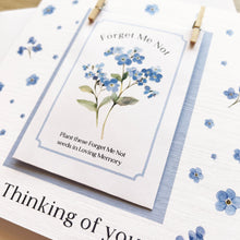 Load image into Gallery viewer, Bereavement Card with Forget Me Not Seeds, With Sympathy, Sending our Condolences. 00316