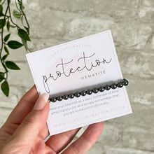 Load image into Gallery viewer, Hematite Bracelet for Protection. Healing Crystal, Gemstone Stacking Bracelet, 6mm Beads