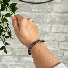 Load image into Gallery viewer, Hematite Bracelet for Protection. Healing Crystal, Gemstone Stacking Bracelet, 6mm Beads