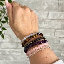 Load image into Gallery viewer, Amethyst Bracelet for Calm. Healing Crystal, Gemstone Stacking Bracelet, 6mm Beads
