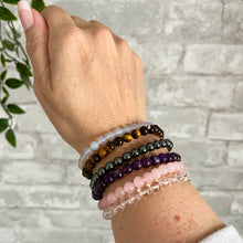 Load image into Gallery viewer, Hematite Bracelet for Protection. Healing Crystal, Gemstone Stacking Bracelet, 6mm Beads