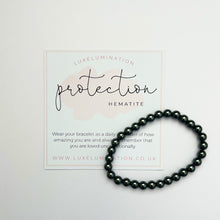 Load image into Gallery viewer, Hematite Bracelet for Protection. Healing Crystal, Gemstone Stacking Bracelet, 6mm Beads