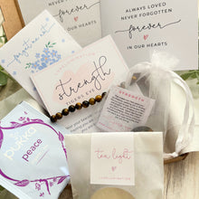 Load image into Gallery viewer, Strength Bereavement Box with Tigers Eye Crystal Bracelet