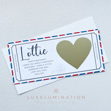 Load image into Gallery viewer, Personalised Travel Ticket Voucher, Scratch off Trip Reveal Birthday Surprise Gift 00167