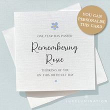 Load image into Gallery viewer, One Year On Bereavement Card 00129