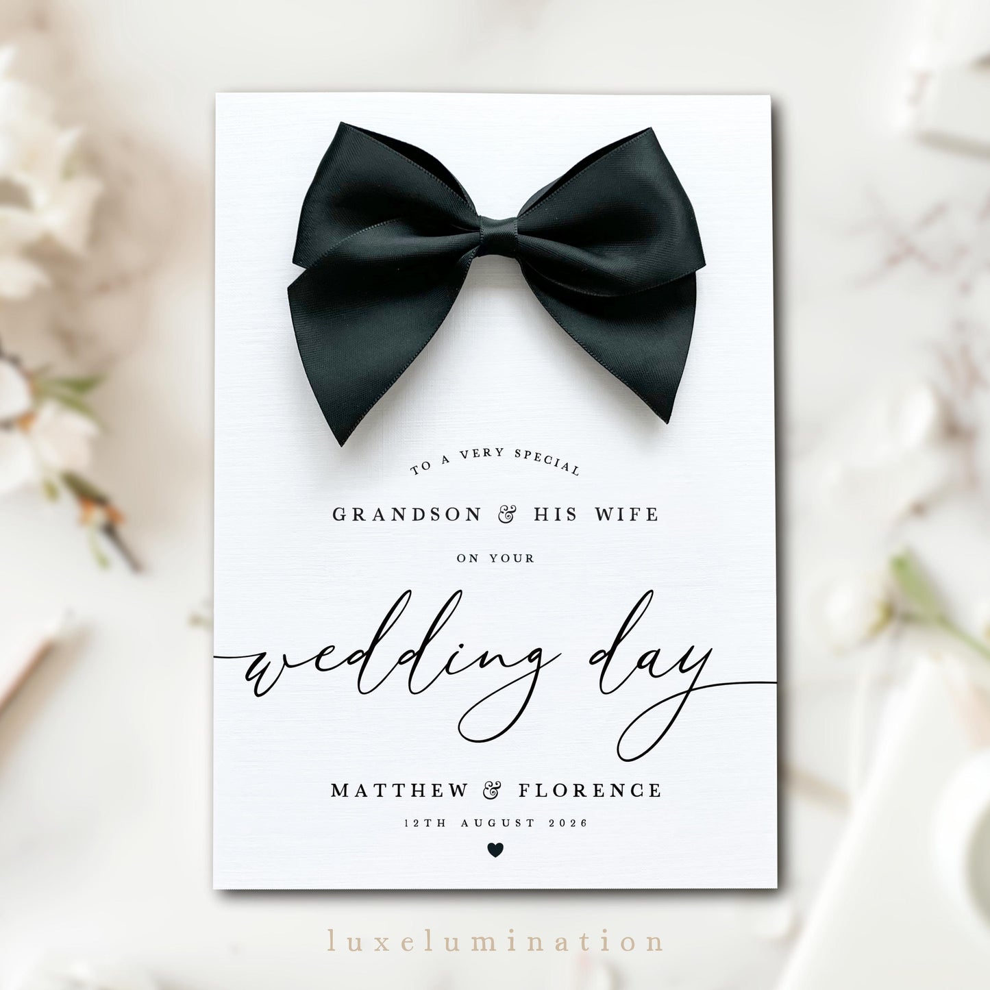 Personalised Grandson & His Wife, Luxury Large Wedding Day Card