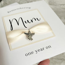 Load image into Gallery viewer, Remembering Mum, One Year on Remembrance Anniversary Luxury Sympathy Card 00169
