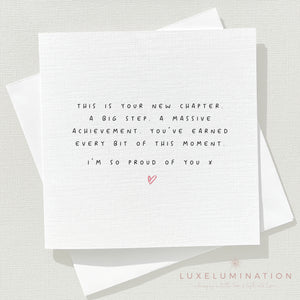A New Chapter, Proud of you, Congratulations Card 00299