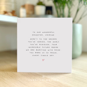Personalised Card for Daughter, A New Chapter, Proud of you, Congratulations Card 00300