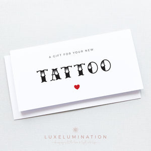 Tattoo Gift Money Envelope, Handmade Card 00366