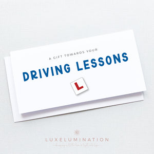 Driving Lessons Gift Money Wallet Envelope, Handmade Card 00368