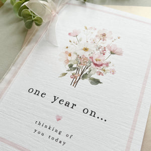 One Year On Bereavement Large Card 00414