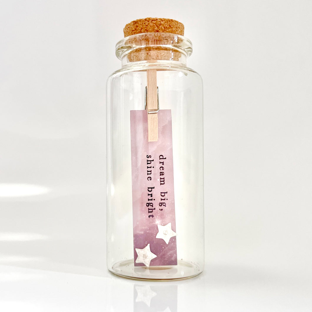 Dainty Stirling Silver Star Earrings, Message in a Bottle