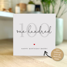 Load image into Gallery viewer, Happy 100th Birthday Card 00287
