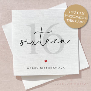 Happy 16th Birthday Card 00278