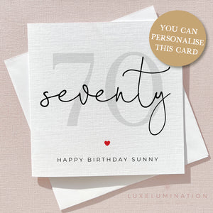 Happy 70th Birthday Card 00284