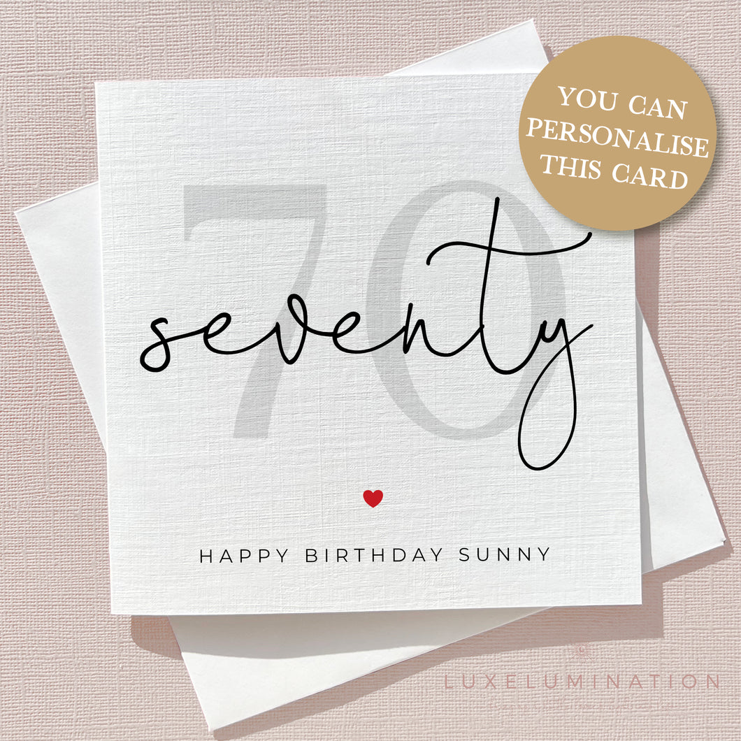 Happy 70th Birthday Card 00284