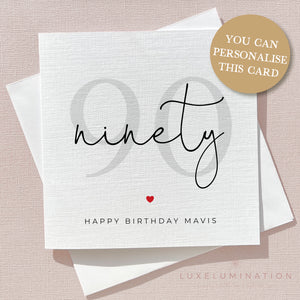 Happy 90th Birthday Card 00286