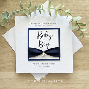 Congratulations on the birth of your beautiful Baby Boy Luxury Card 00318