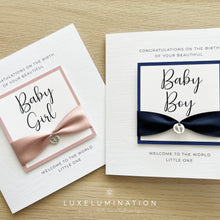 Load image into Gallery viewer, Congratulations on the birth of your beautiful Baby Boy Luxury Card 00318
