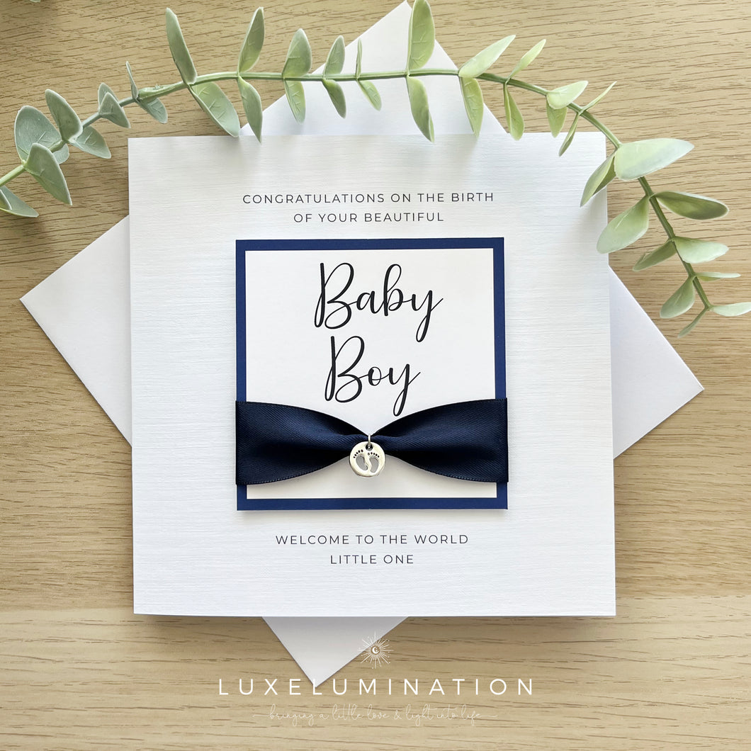 Congratulations on the birth of your beautiful Baby Boy Luxury Card 00318
