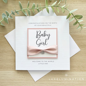 Congratulations on the birth of your beautiful Baby Girl Luxury Card 00317