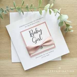 Congratulations on the birth of your beautiful Baby Girl Luxury Card 00317