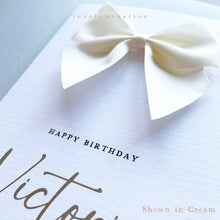 Load image into Gallery viewer, Personalised Happy Birthday Card with Satin Bow 00751
