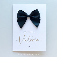 Load image into Gallery viewer, Personalised Happy Birthday Card with Satin Bow 00751
