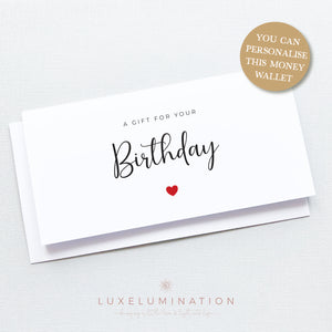 Birthday Gift Money Envelope, Handmade Card 00439
