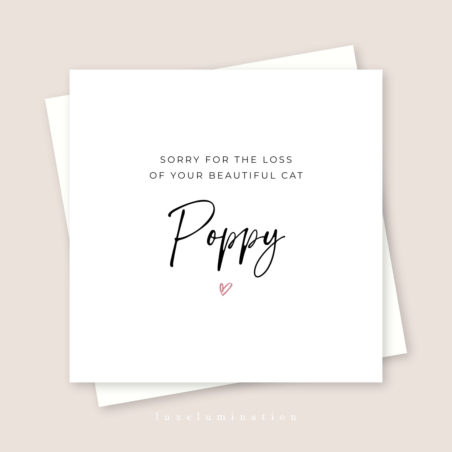 Cat Loss Sympathy Personalised Card