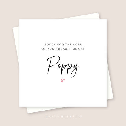 Cat Loss Sympathy Personalised Card