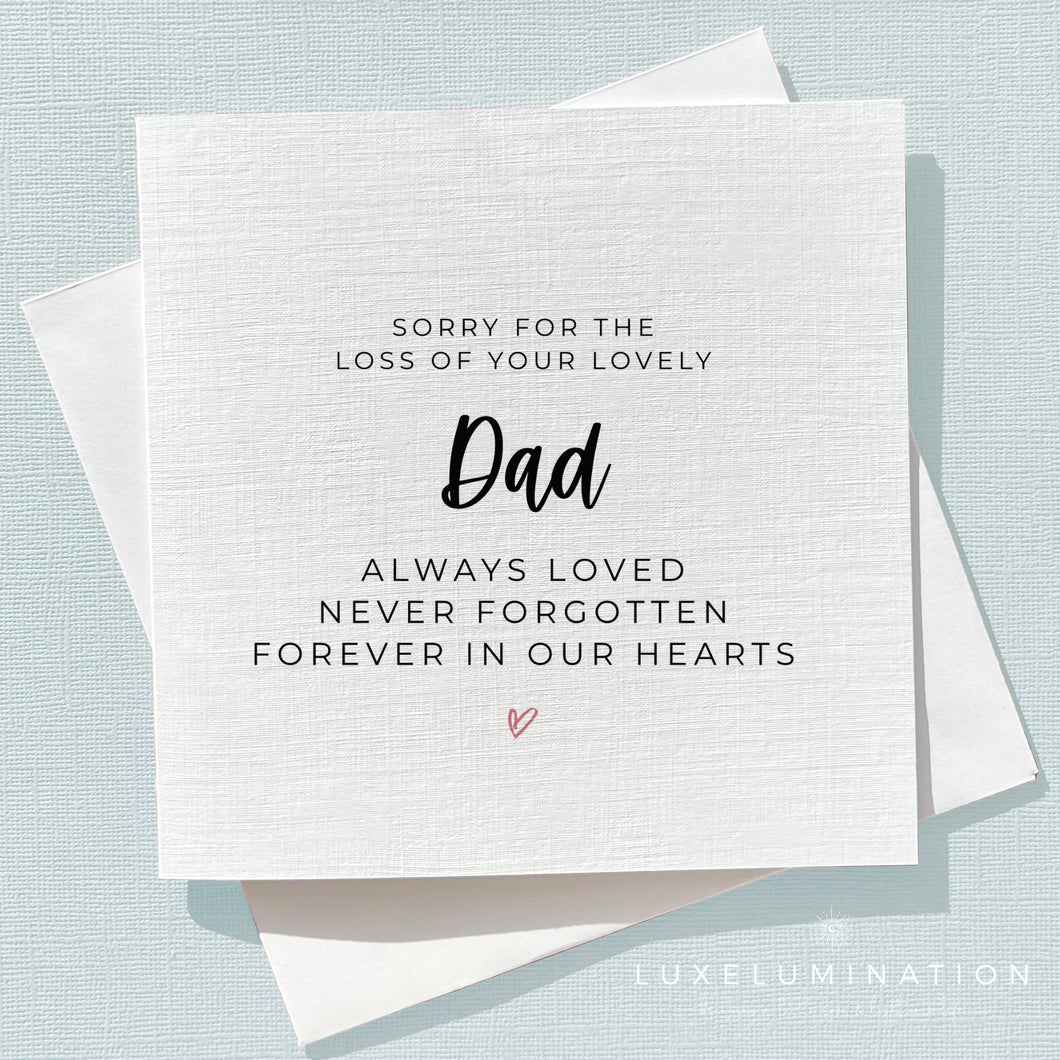 Sorry For The Loss of Your Dad Greeting Card 0012