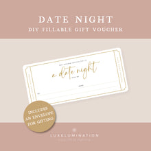 Load image into Gallery viewer, Date Night Voucher Coupon, DIY Fillable Gift 00629
