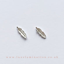 Load image into Gallery viewer, Dainty Stirling Silver Feather Earrings

