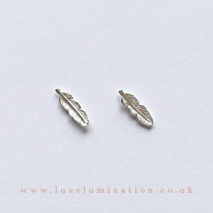 Dainty Stirling Silver Feather Earrings